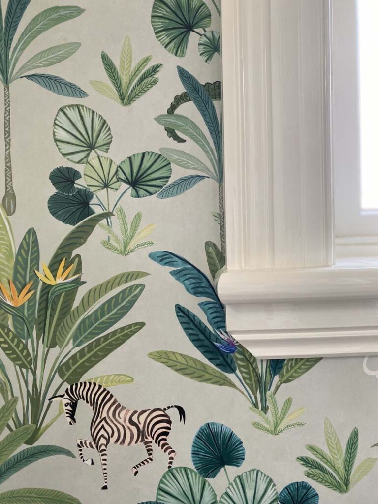 Bold wallpaper installed by Southern Highlands Painting and Wallpaper creew