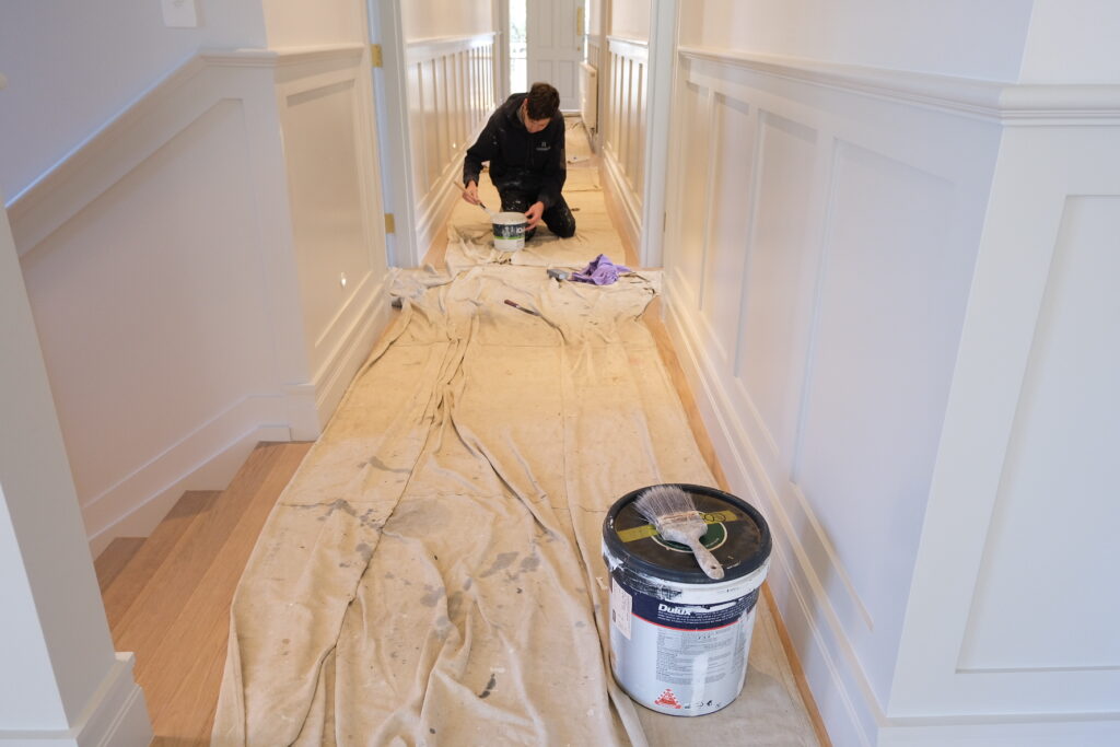 Joel from Southern Highlands Painting and Wallpapering completing and internal job with Dulux paint